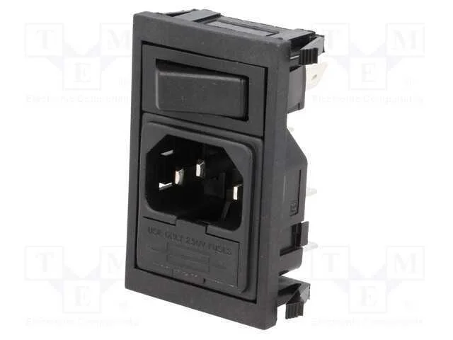 Conector: de alimentação, tomada, macho, 10A, 250.
