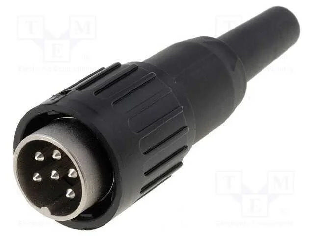 Ficha, Din, Macho, Pin: 6, Simples, com Cabo, Solda, 300v, 5a, 0,5mm2