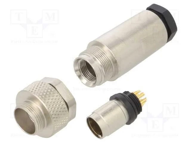 Conector: M9, Ficha, Macho, Cobertura: Dourado, 125v, Ip67, Pin: 8