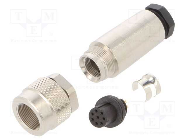 Conector: M9, Ficha, Fêmea, Cobertura: Dourado, 125v, Ip67, Pin: 8