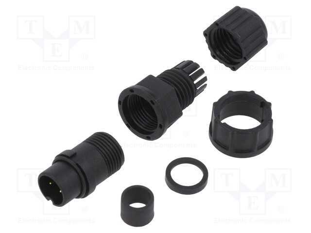 Conector: Redondos, Ficha, Tamanho B, Macho, Pin: 2, 5a, Ip67, Solda