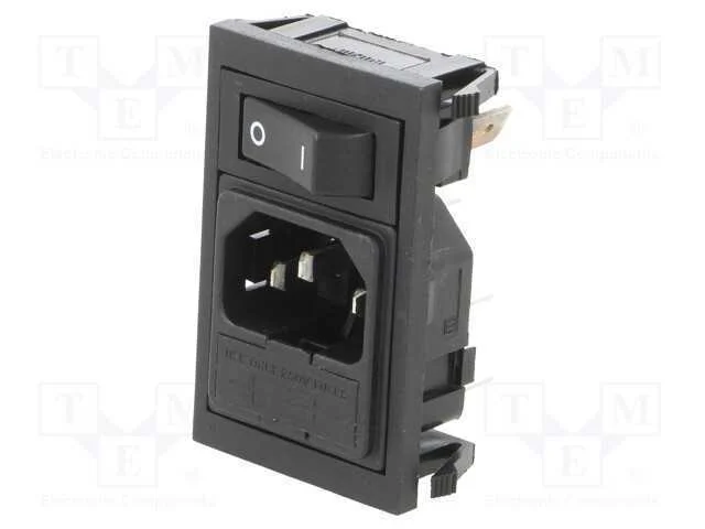 Conector: de alimentação, tomada, macho, 10A, 250.