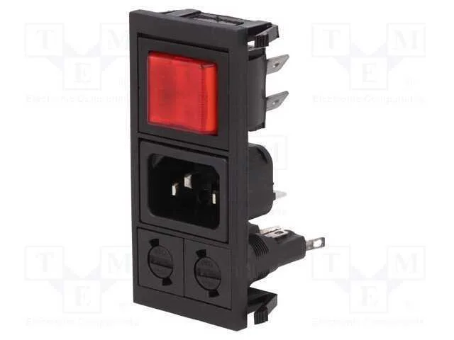 Conector: de alimentação, tomada, macho, 10A, 250.