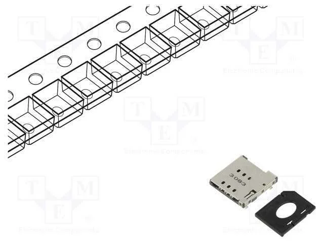 Conector: para Cartões, Nano Sim, Push-Push, Smt, Pin: 6