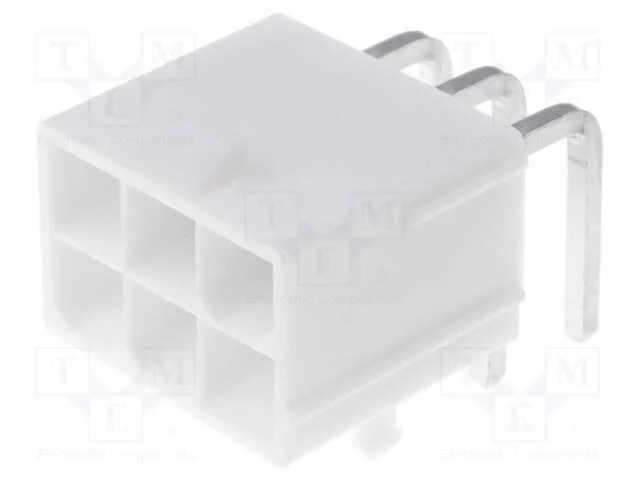 Tomada, fio-placa, macho, Mini-Fit Jr, 4,2mm, PIN.