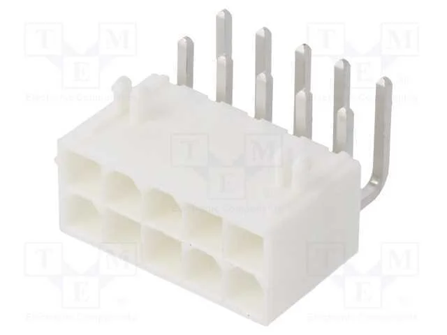 Tomada, Fio-Placa, Macho, Mini-Fit Jr, 4,2mm, Pin: 10, Tht, 13a