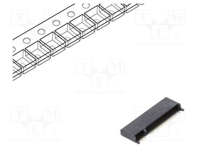 Conector: M.2 (Ngff), Horizontais, Smt, Gold Flash, Pin: 67, 0,5a
