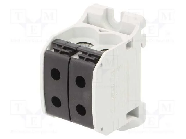 Conector: de Carril, Stb, 50mm2, Faixas: 1, Braçadeiras: 4, Preta