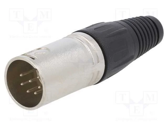 Ficha, Xlr, Macho, Pin: 7, Simples, com Cabo, Solda, Prateado, Metal