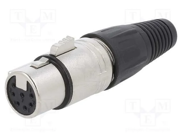 Ficha, Xlr, Fêmea, Pin: 7, Simples, com Cabo, Solda, Prateado, Metal