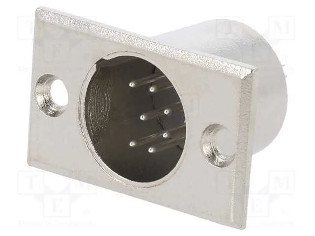 Tomada, Xlr, Macho, Pin: 7, para Painel,Roscado, Solda, Prateado