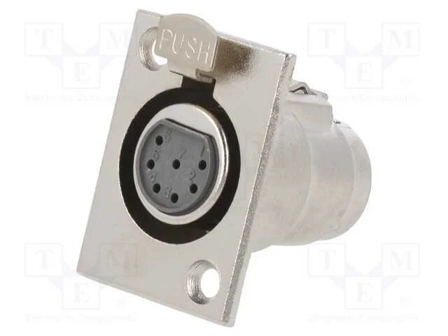 Tomada, Xlr, Fêmea, Pin: 7, com o Botão, para Painel,Roscado, Solda