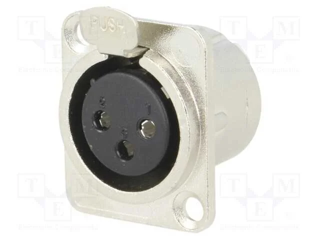 Tomada, Xlr, Fêmea, Pin: 3, Solda, Prateado, Metal, Norma Xlr