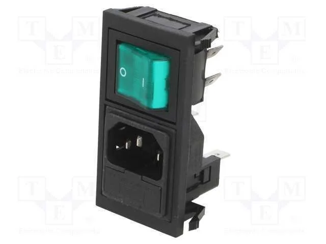 Conector: de alimentação, tomada, macho, 10A, 250.