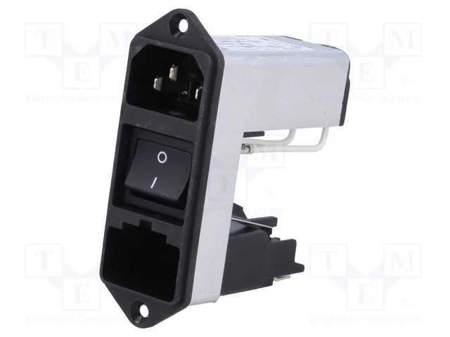 Conector: de alimentação, tomada, macho, 10A, 250.