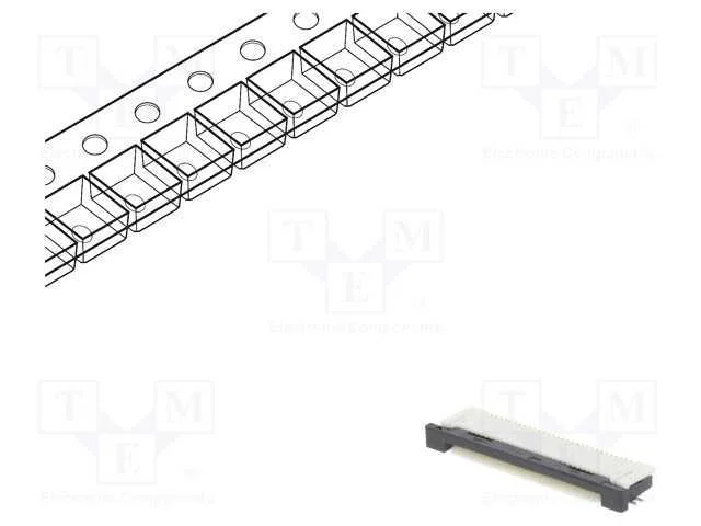 Conector: FFC/FPC, horizontais, PIN: 30, contacto.