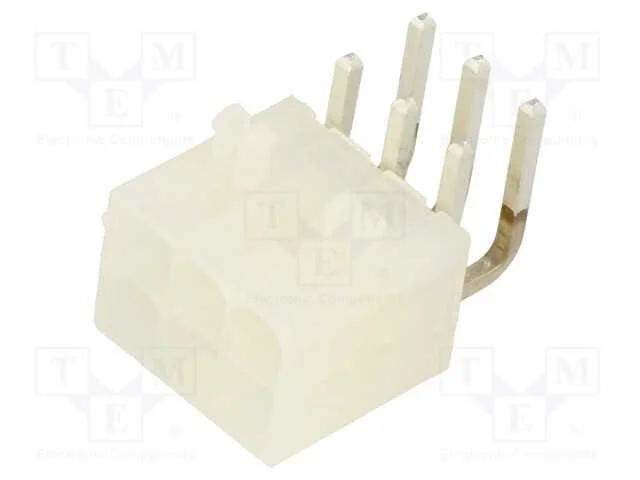 Tomada, Fio-Placa, Macho, Mini-Fit Jr, 4,2mm, Pin: 6, Tht, 13a