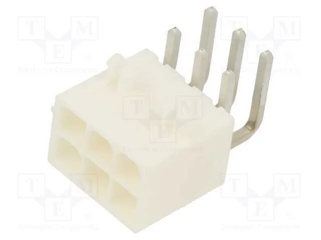 Tomada, Fio-Placa, Macho, Mini-Fit Jr, 4,2mm, Pin: 6, Tht, 13a