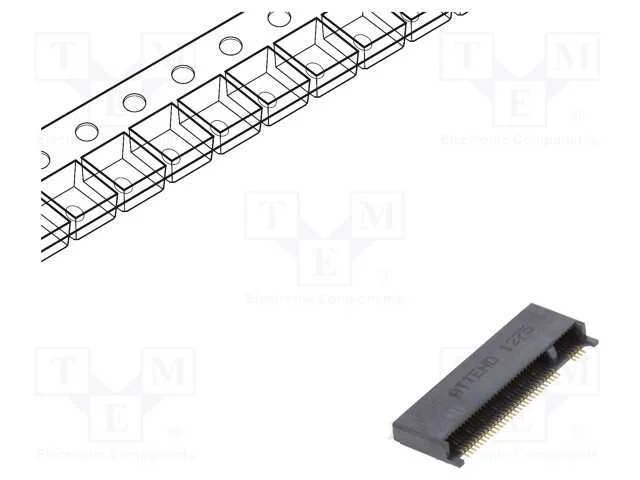 Conector: M.2 (Ngff), Horizontais, Smt, Gold Flash, Pin: 67, 0,5a