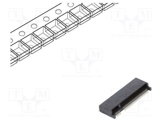 Conector: M.2 (NGFF), horizontais, SMT, gold flas.