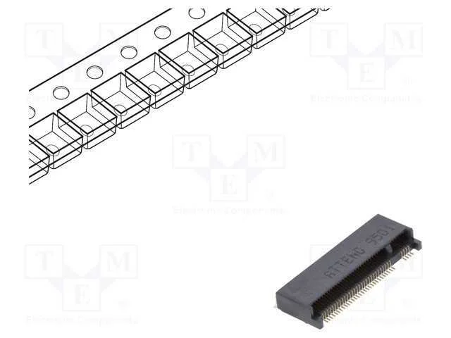 Conector: M.2 (Ngff), Horizontais, Smt, Gold Flash, Pin: 67, 0,5a