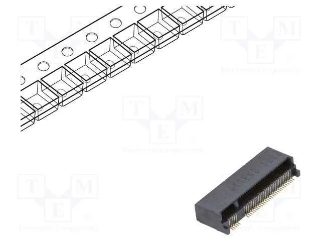 Conector: M.2 (Ngff), Horizontais, Smt, Gold Flash, Pin: 67, 0,5a