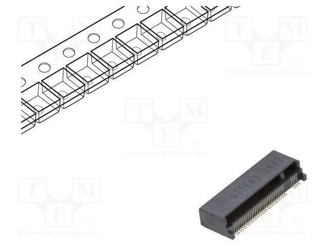Conector: M.2 (Ngff), Horizontais, Smt, Gold Flash, Pin: 67, 0,5a