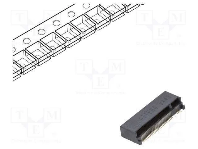 Conector: M.2 (Ngff), Horizontais, Smt, Gold Flash, Pin: 67, 0,5a