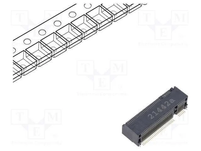 Conector: M.2 (Ngff), Horizontais, Smt, Gold Flash, Pin: 67, 0,5a