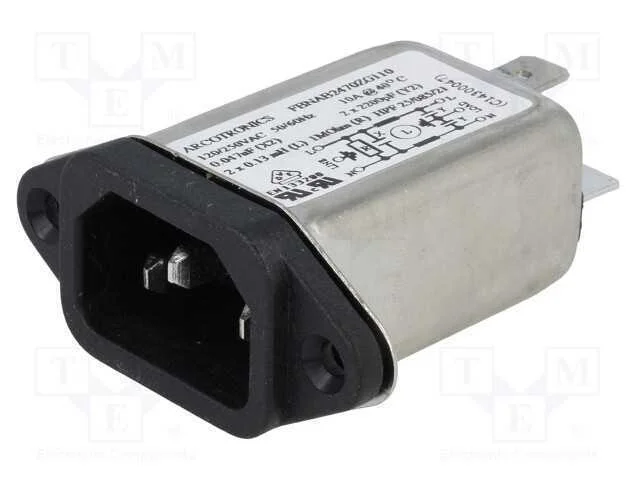 Conector: de alimentação, tomada, macho, 10A, 250.