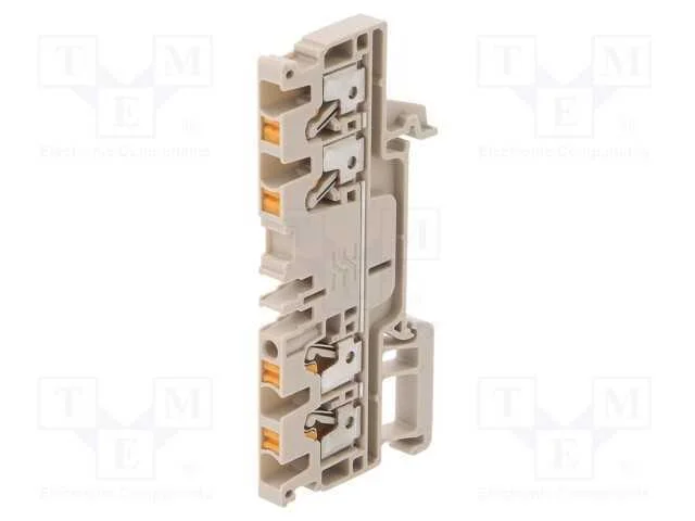 Conector: de Carril, 2,5mm2, Faixas: 1, Braçadeiras: 4, Bege, Wemid
