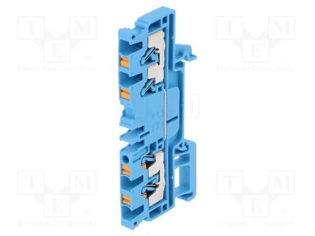 Conector: de Carril, 2,5mm2, Faixas: 1, Braçadeiras: 4, Azul, Wemid