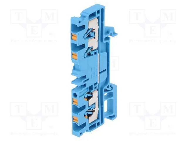 Conector: de Carril, 2,5mm2, Faixas: 1, Braçadeiras: 4, Azul, Wemid