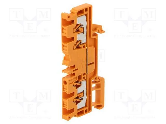 Conector: de Carril, 2,5mm2, Faixas: 1, Braçadeiras: 4, Laranja