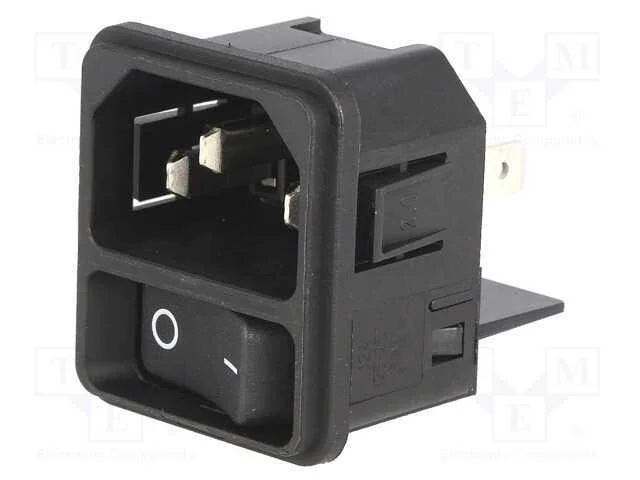 Conector: de alimentação, tomada, macho, 12A, 250.