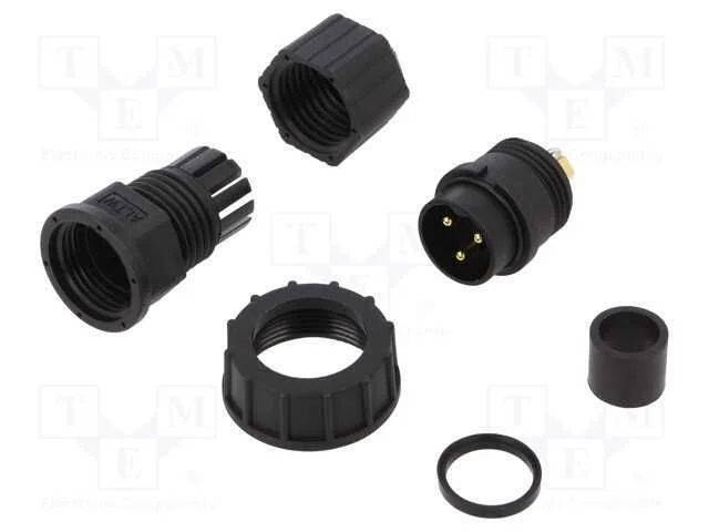 Conector: redondos, ficha, Tamanho D, macho, PIN:.