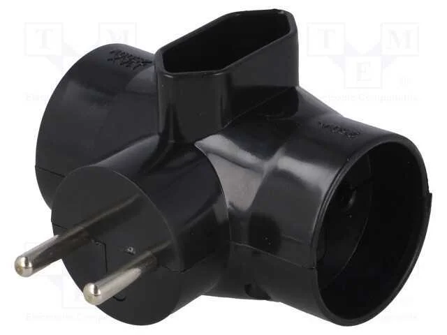 Conector: de alimentação, multiplicador, 2P, pret.