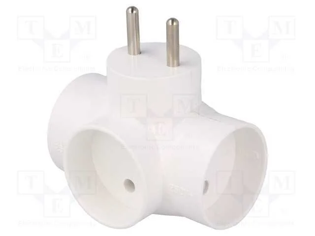 Conector: de alimentação, multiplicador, 2P, bran.