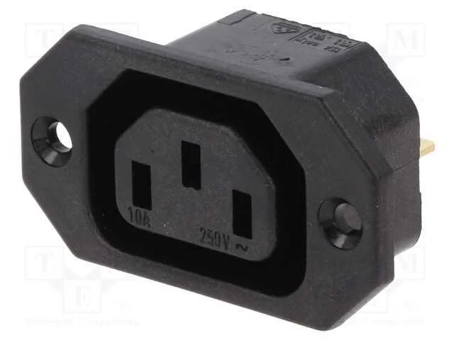 Conector: de alimentação, tomada, fêmea, 10A, 250.