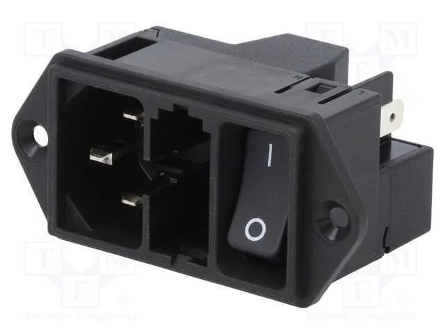 Conector: de alimentação, tomada, macho, 10A, 250.