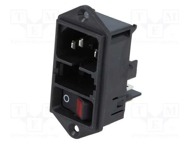 Conector: de alimentação, tomada, macho, 10A, 250.
