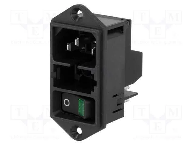 Conector: de alimentação, tomada, macho, 10A, 250.