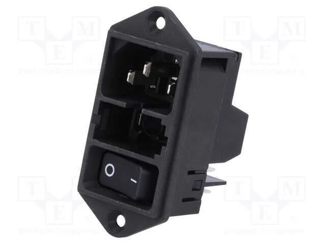 Conector: de alimentação, tomada, macho, 10A, 250.