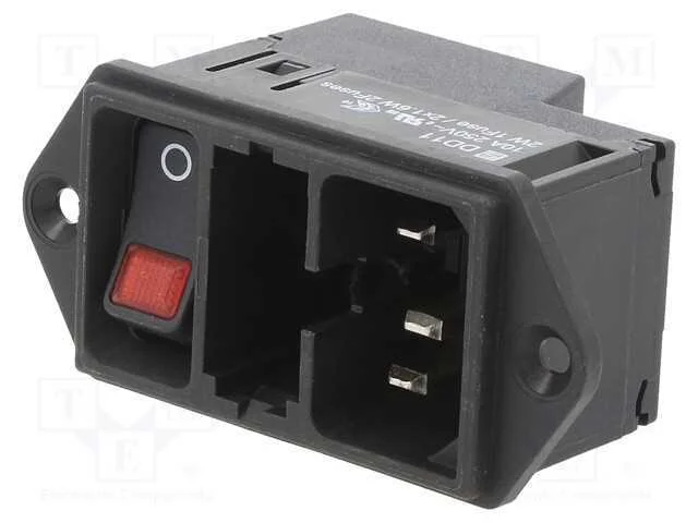 Conector: de alimentação, tomada, macho, 10A, 250.