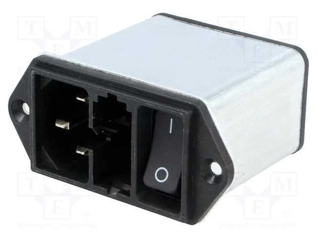Conector: de alimentação, tomada, macho, 10A, 250.