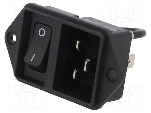 Conector: de alimentação, tomada, macho, 16A, 250.