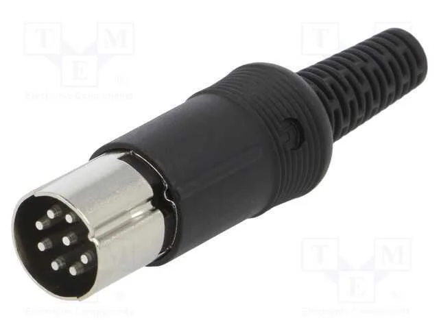 Ficha, Din, Macho, Pin: 8, Sistema: 270, Simples, com Cabo, Solda