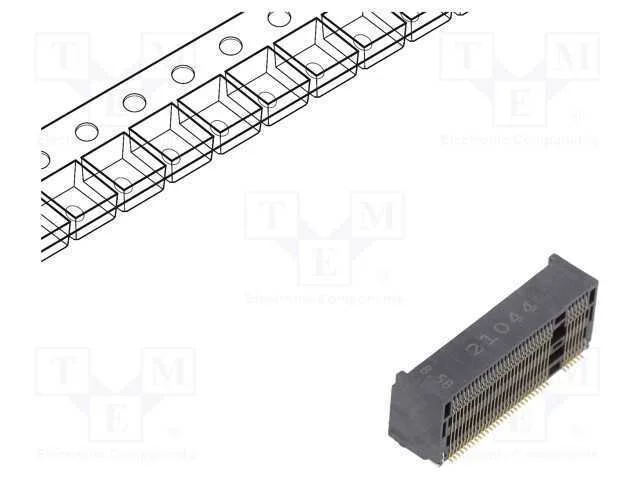 Conector: M.2 (Ngff), Horizontais, Smt, Gold Flash, Pin: 67, 0,5a