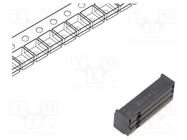 Conector: M.2 (Ngff), Horizontais, Smt, Gold Flash, Pin: 67, 0,5a