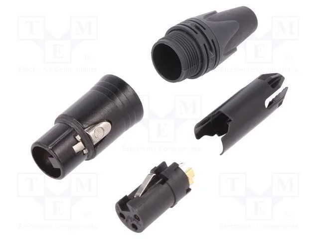 Ficha, Xlr, Fêmea, Pin: 3, Simples, com Cabo, Solda, Contatos: Bronze